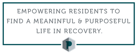 Mission statement of Prosperity Recovery Residence which is empowering residents to find peace in sobriety.